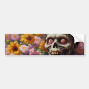 Pegatina Para Coche Pintura de petróleo de zombies en Halloween, campo