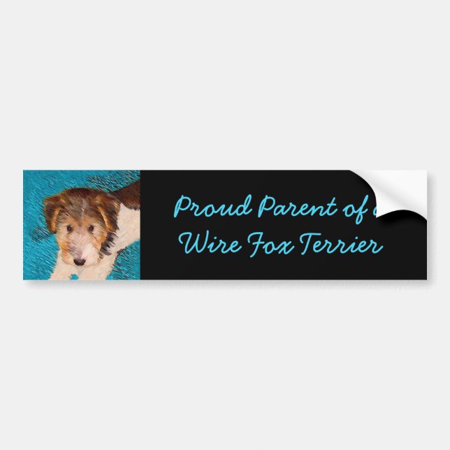 Pegatina Para Coche Pintura de pipa de Fox Terrier - Arte Perro Origin (Frente)