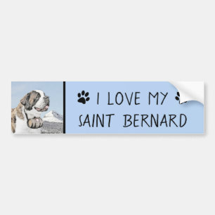 Pegatina Para Coche Pintura de St Bernard - arte original lindo del