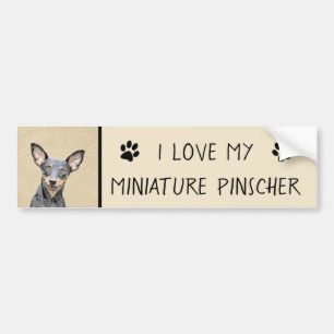 Pegatina Para Coche Pintura en miniatura de Pinscher Cute arte origina
