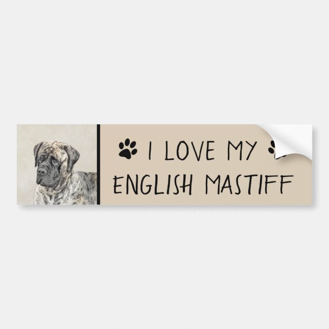 Pegatina Para Coche Pintura inglesa de castiff (Brindle) - Arte de per (Frente)