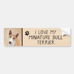 Pegatina Para Coche Pintura Miniatura de Bull Terrier - Cute Original 