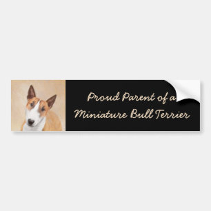 Pegatina Para Coche Pintura Miniatura de Bull Terrier - Cute Original 