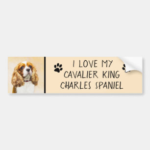Pegatina Para Coche Pintura original del Cavalier King Charles Spaniel