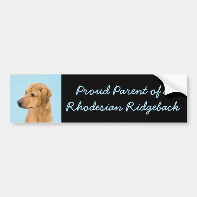 Pegatina Para Coche Pintura Ridgeback Rhodesiana - Arte Perro Original (Frente)