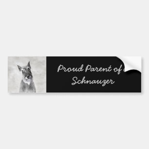 Pegatina Para Coche Pintura Schnauzer (gigante) - Arte de perros