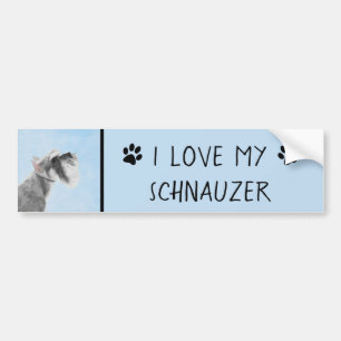 Pegatina Para Coche Pintura Schnauzer (gigante, estándar) - Arte de pe