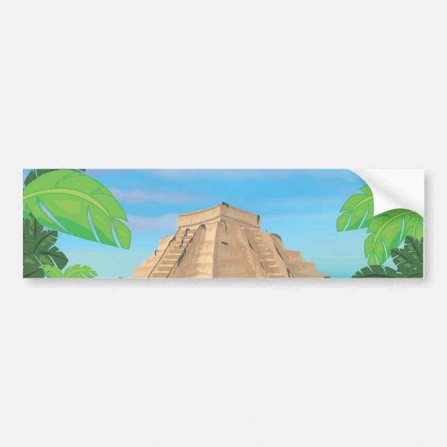 Pegatina Para Coche Pirámide azteca (Frente)