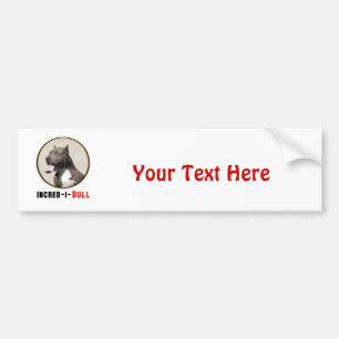 Pegatina Para Coche Pitbull gris y blanco Incred-yo-Bull