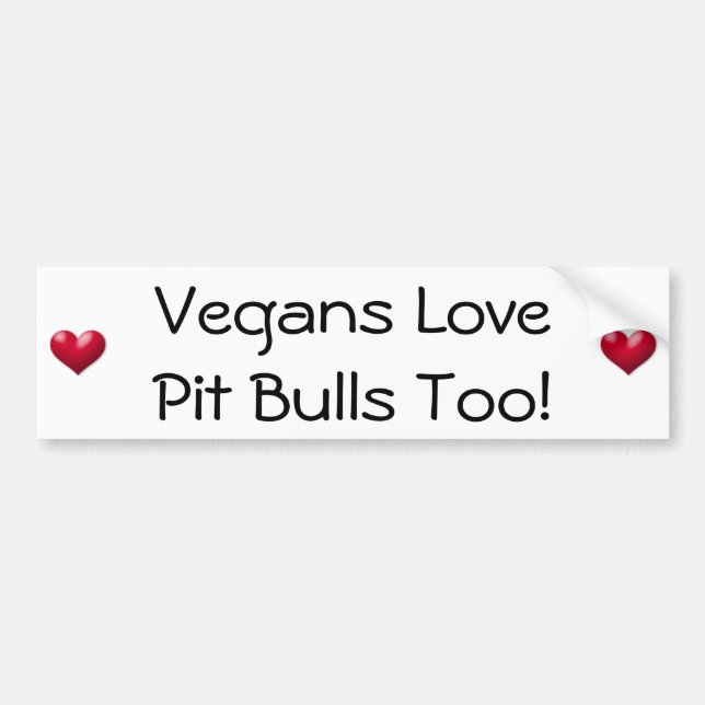 Pegatina Para Coche ¡Pitbulls del amor de los veganos también! (Frente)