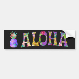 Pegatina Para Coche PixDezines Aloha Piña
