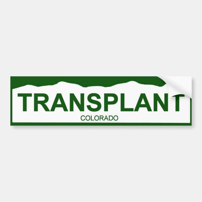 Pegatina Para Coche placa de Colorado nueva - TRASPLANTE (Frente)