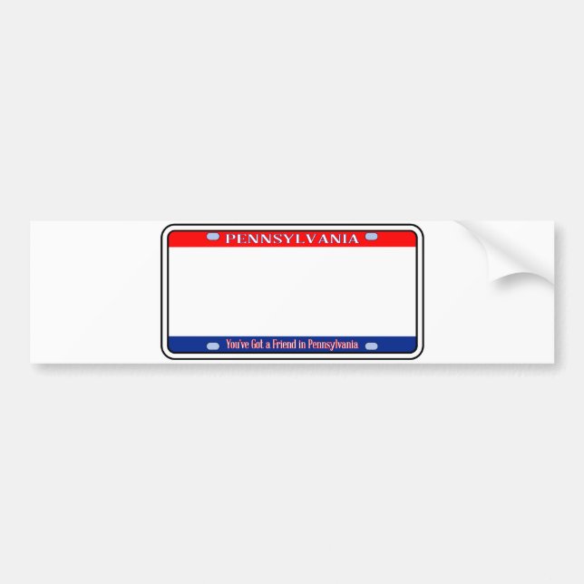 Pegatina Para Coche Placa de licencia Blank Pennsylvania (Frente)