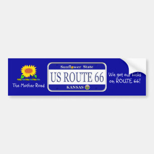 Pegatina Para Coche Placa de vanidad de KANSAS de la RUTA 66 de los