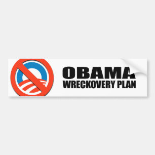 PEGATINA PARA COCHE PLAN DE OBAMA WRECKOVERY