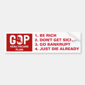 Pegatina Para Coche Plan divertido de la atención sanitaria del GOP