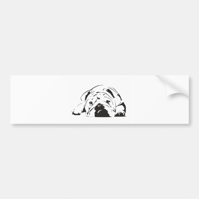 Pegatina Para Coche Plantilla británica del bulldog (Frente)