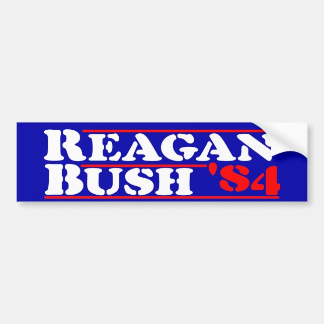 Pegatina Para Coche Plantilla de Reagan Bush '84 (Frente)