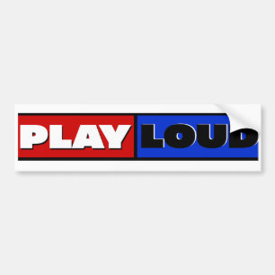 Pegatina Para Coche PLAY LOUD Audaz Diseño Gráfico