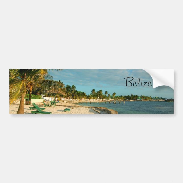 Pegatina Para Coche Playa BumperSticker de Belice (Frente)