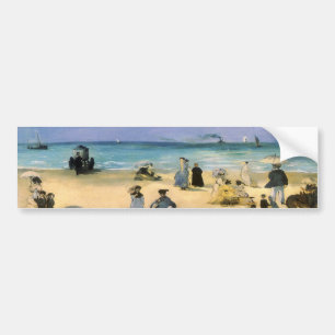 Pegatina Para Coche Playa en Boulogne de Edouard Manet, Arte Antiguo