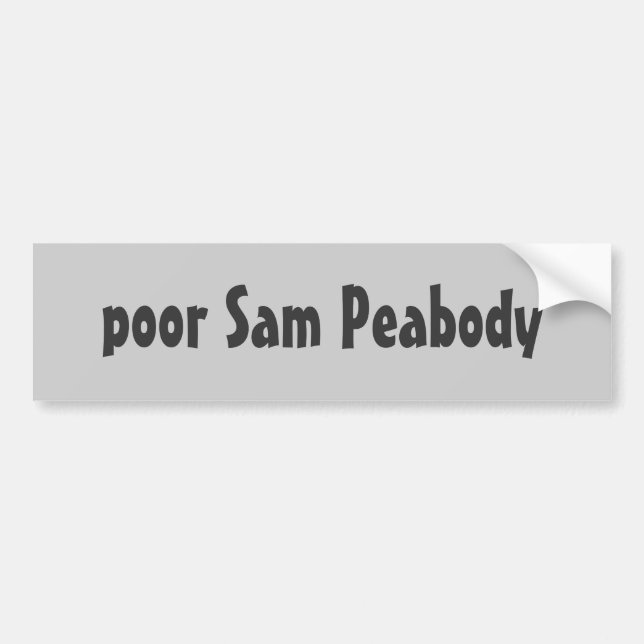 Pegatina Para Coche pobre Sam Peabody (Frente)