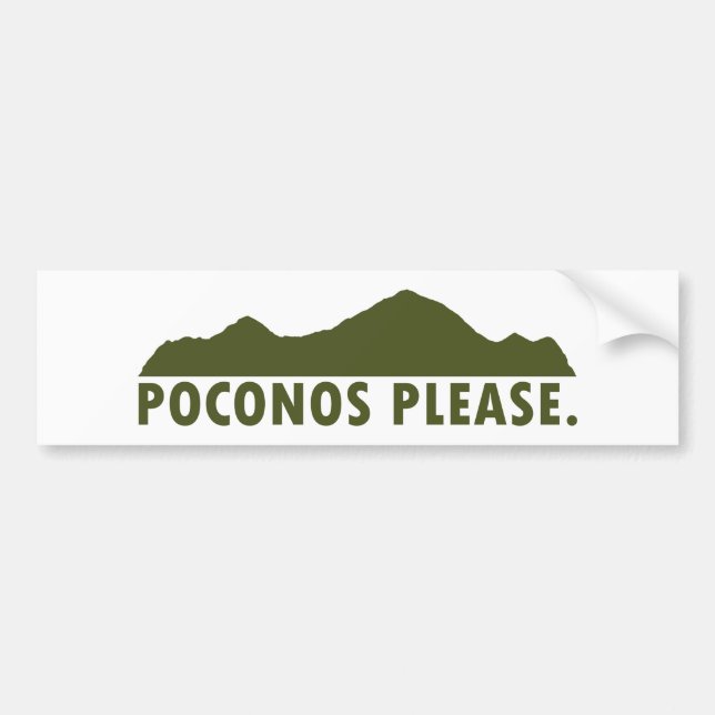 Pegatina Para Coche Poconos, por favor (Frente)
