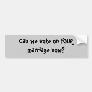 Pegatina Para Coche ¿Podemos ahora votar sobre SU boda?