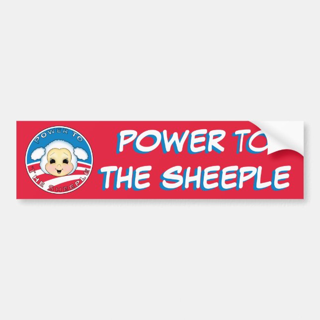 Pegatina Para Coche Poder al Sheeple (Obama) (Frente)