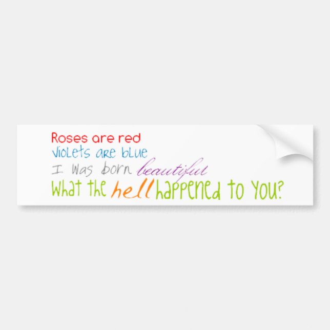 Pegatina Para Coche Poemas divertidos (Frente)