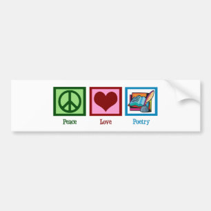 Pegatina Para Coche Poesía del amor de la paz