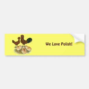 Pegatina Para Coche Polaco: Familia Roja