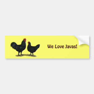 Pegatina Para Coche Pollos Java negros