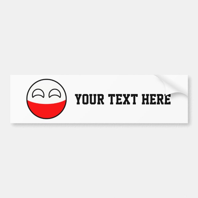 Pegatina Para Coche Polonia Geeky que tiende divertida Countryball (Frente)