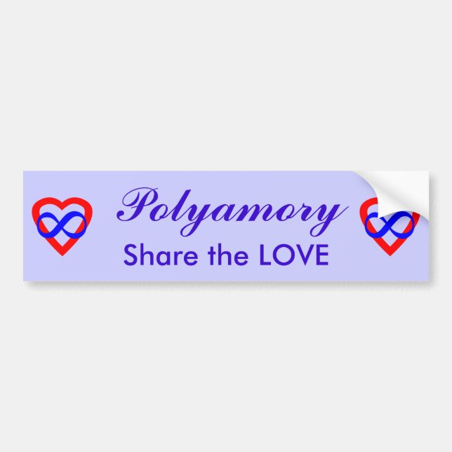Pegatina Para Coche Polyamory, comparte el amor (Frente)