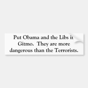 Pegatina Para Coche Ponga Obama y las liberaciones en Gitmo.  Son más