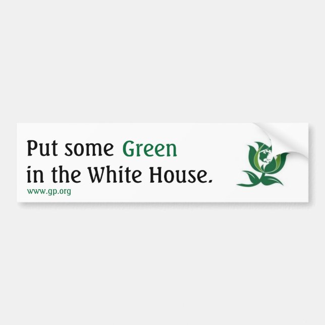 Pegatina Para Coche Ponga un cierto verde en la Casa Blanca v2 (Frente)