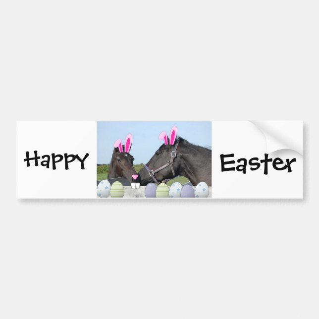 Pegatina Para Coche Pony y caballo de Pascua (Frente)