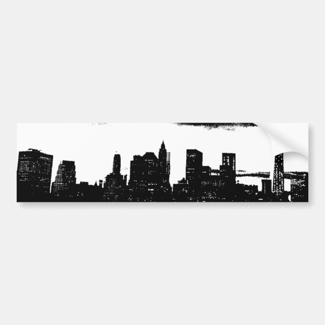 Pegatina Para Coche Pop Art Black White NYC Nueva York (Frente)