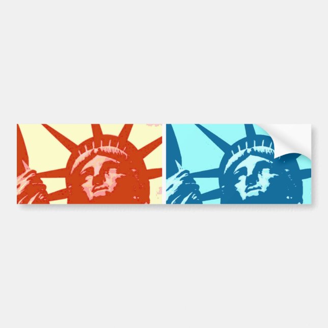 Pegatina Para Coche Pop Art Lady Liberty Nueva York (Frente)