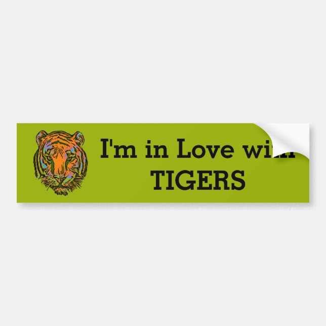 Pegatina Para Coche Pop Art TIGER HEAD + tu trasero. e ideas (Frente)