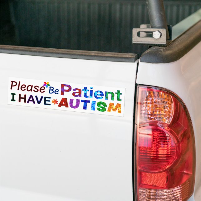 Pegatina Para Coche Por favor, ten paciencia y tengo AUTISMO (En Camión)