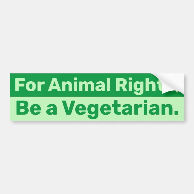 Pegatina Para Coche Por los derechos de los animales, sé vegetariano (Frente)