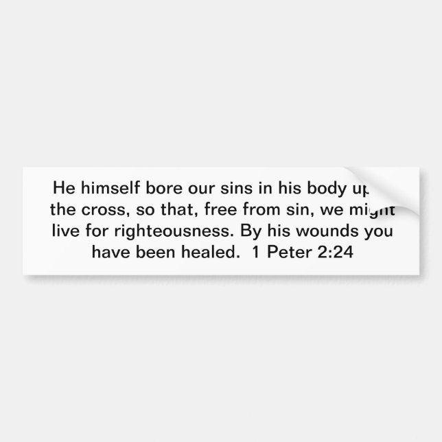 Pegatina Para Coche Por sus heridas (Frente)