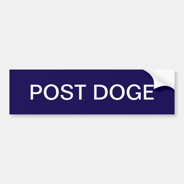 Pegatina Para Coche POST DOGE (deep blue/white) bumper sticker (Frente)