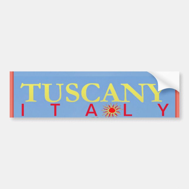Pegatina Para Coche Poster de la Toscana Italia Bumpersticker (Frente)