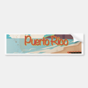 Pegatina Para Coche Poster de Viajes Vintage de Puerto Rico
