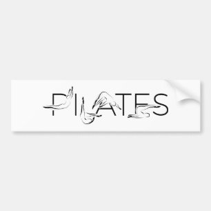 Pegatina Para Coche Posturas de Pilates en palabra Pilates