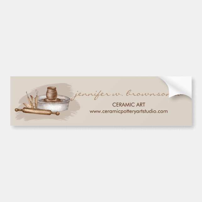 Pegatina Para Coche Pottery Ceramics Artist Studio Online (Frente)