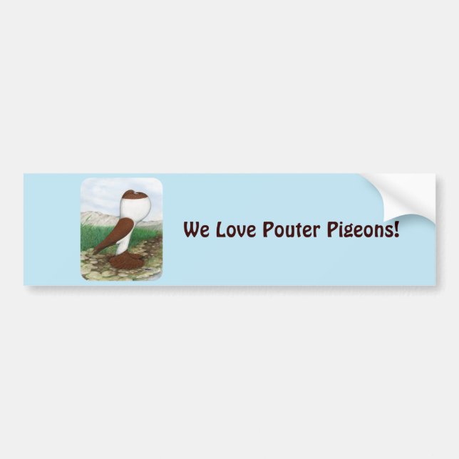 Pegatina Para Coche Pouter Pigeon Red Hana (Frente)